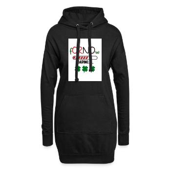 Erst einmal. Ja oder nein. Glück. - Hoodie-Kleid - Schwarz - Vorne