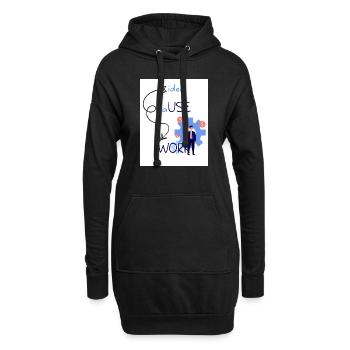 Idea cause work. An idea creates a work. - Hoodie Dress - black - Front