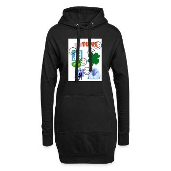 Vermögen. Die Melodie des Glücks. - Hoodie-Kleid - Schwarz - Vorne
