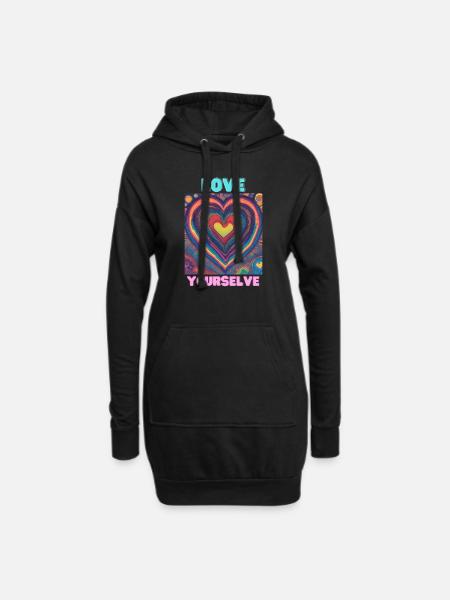 Love yourselve - Hoodie Dress - black