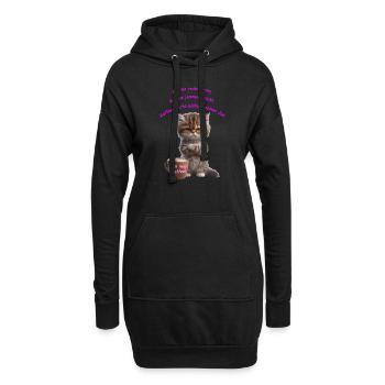 Cat Coffee ich mag kaffee - Hoodie-Kleid - Schwarz - Vorne