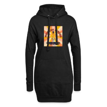 Monkey Circus - jaune orangé - Sweat-shirt à capuche long Femme - noir - Devant