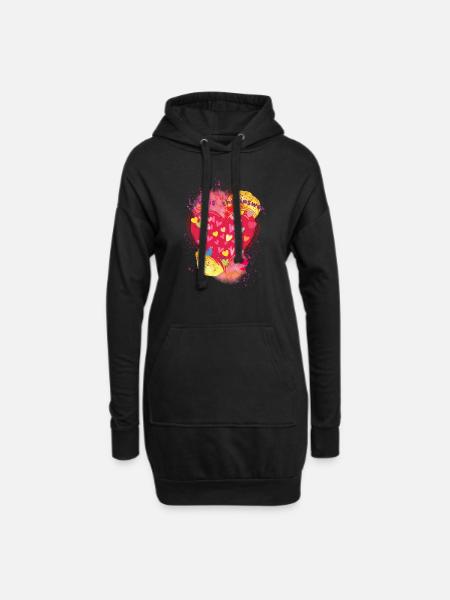 Love is the answer.. - Hoodie-Kleid - Schwarz