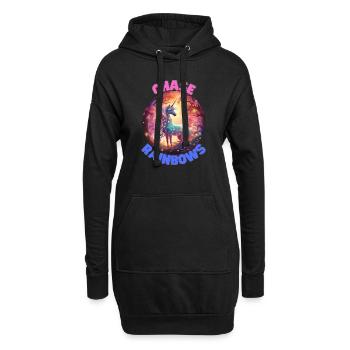 Unicorn5 - Hoodie Dress - black - Front