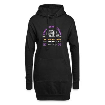 Echte Frauen lieben Männer mit einem Wohnmobile! - Hoodie-Kleid - Schwarz - Vorne