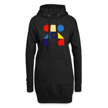 « Conception de cercle de motif » - Sweat-shirt à capuche long Femme - noir - Devant