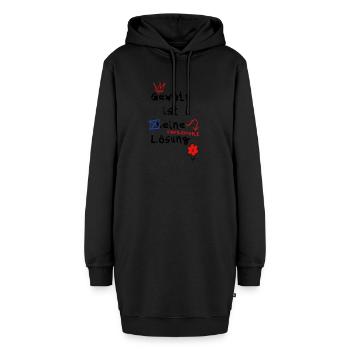 ,,Gewalt ist (k)eine Lösung" Tagesimpuls - Hoodie-Kleid - Schwarz - Vorne - AI Model Female 172 light (172cm)