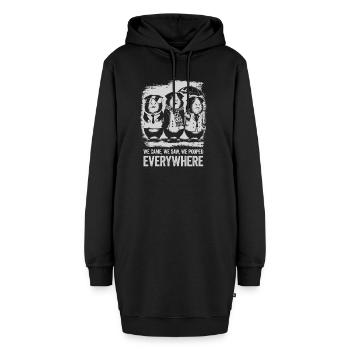 Meerschweinchen Humor - Pooped Everywhere - Hoodie-Kleid - Schwarz - Vorne