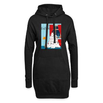 Merry Catmis - Christmas tree made of cats - Hoodie Dress - black - Front