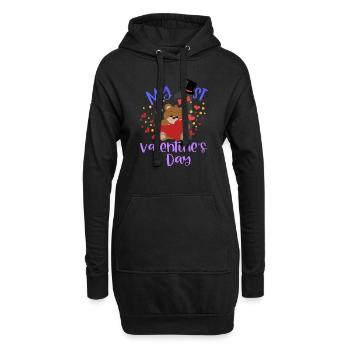 xoxo love you amore Blumen Frauen Valentinstag 14 - Hoodie-Kleid - Schwarz - Vorne