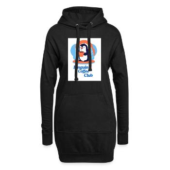 Penguin Coffee Club - Sweat-shirt à capuche long Femme - noir - Devant