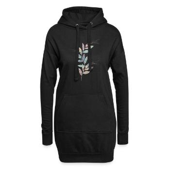 Kollorische Pflanze - Hoodie-Kleid - Schwarz - Vorne