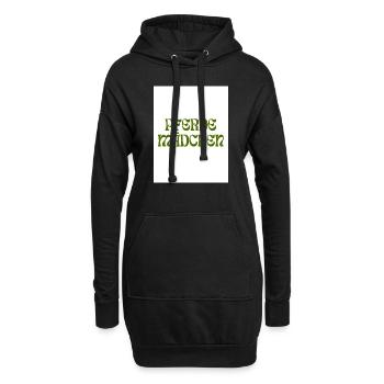 PFERDEMÄDCHEN Retro-Design - Hoodie-Kleid - Schwarz - Vorne