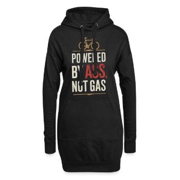 Pedalkraft: Po statt Gas - Hoodie-Kleid - Schwarz - Vorne