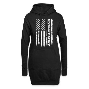 Flagge USA Arkansas Bundesstaat Geschenk - Hoodie-Kleid - Schwarz - Vorne