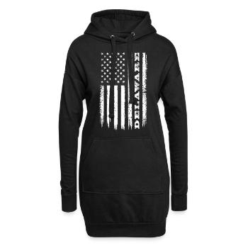 Flagge USA Delaware Bundesstaat Geschenk - Hoodie-Kleid - Schwarz - Vorne