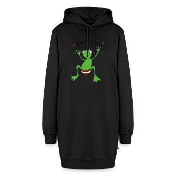 Frosch Verliebt - Hoodie-Kleid - Schwarz - Vorne - AI Model Female 172 light (172cm)