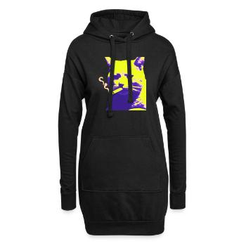 Fumer pour chat - Sweat-shirt à capuche long Femme - noir - Devant