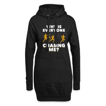 Lustiger Marathon Athlet Laufen Jogger Humor - Hoodie-Kleid - Schwarz - Vorne