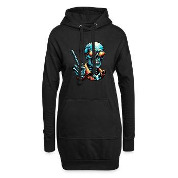 Signe de paix squelette - Sweat-shirt à capuche long Femme - noir - Devant