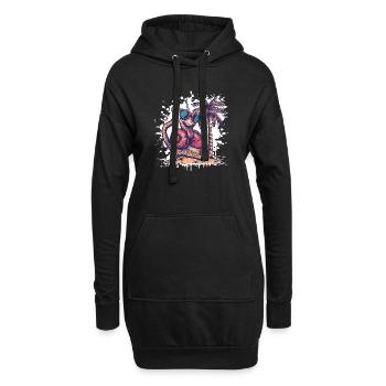 Vacances d’été de l’escargot - Sweat-shirt à capuche long Femme - noir - Devant