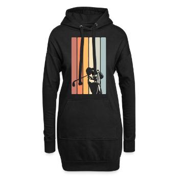 Golf Golfer - Hoodie-Kleid - Schwarz - Vorne