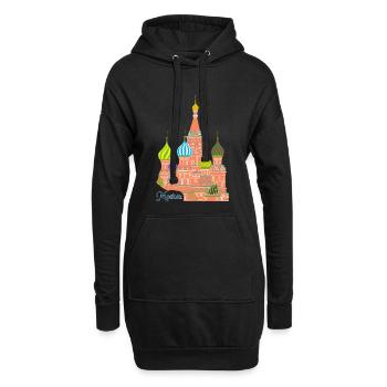 Moscou Cathédrale Basilius - Sweat-shirt à capuche long Femme - noir - Devant