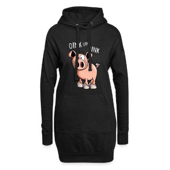 Kleines Oink Schwein - Comic - Schweine - Tiere - Hoodie-Kleid - Schwarz - Vorne