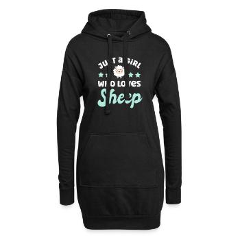 Schaf Schafe - Hoodie-Kleid - Schwarz - Vorne