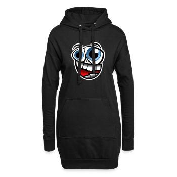 Face Comic - Sweat-shirt à capuche long Femme - noir - Devant