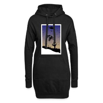 Cascade de motocross - Sweat-shirt à capuche long Femme - noir - Devant