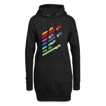 Raketen Renn - Hoodie-Kleid - Schwarz - Vorne