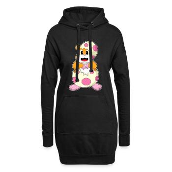 Hamster Eierschale  - Hoodie-Kleid - Schwarz - Vorne