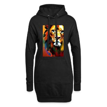 Löwen King - Sweat-shirt à capuche long Femme - noir - Devant
