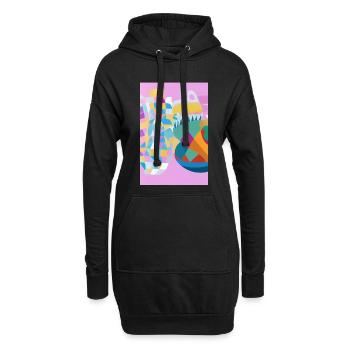Formen und Muster - Hoodie-Kleid - Schwarz - Vorne