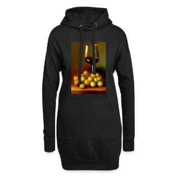 Wein Trinker - Hoodie-Kleid - Schwarz - Vorne
