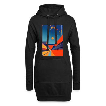 Abstrakte Kunst - Hoodie-Kleid - Schwarz - Vorne