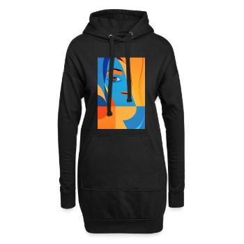 Abstrakte Kunst - Hoodie-Kleid - Schwarz - Vorne