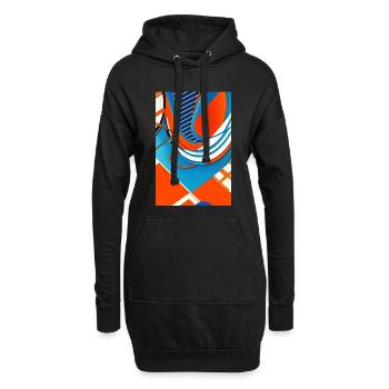 Abstrakte Kunst - Hoodie-Kleid - Schwarz - Vorne