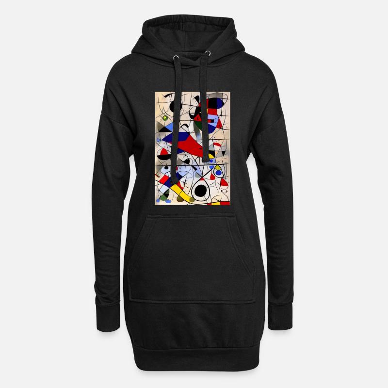 Abstrakte Kunst - Hoodie-Kleid - Schwarz