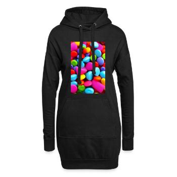 Bonbons - Sweat-shirt à capuche long Femme - noir - Devant