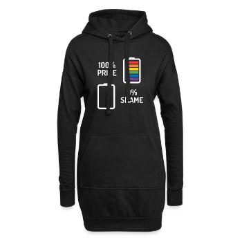 Pride Month - 100% Stolz, 0% Scham - Hoodie-Kleid - Schwarz - Vorne