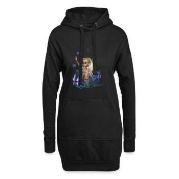 Douce petite sirène - Sweat-shirt à capuche long Femme - noir - Devant