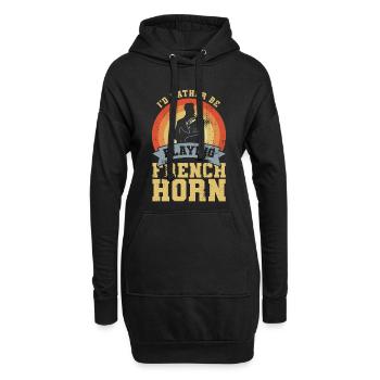 Lustiger Waldhornist Witz - Hoodie-Kleid - Schwarz - Vorne