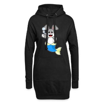 Sirène lapin - Sweat-shirt à capuche long Femme - noir - Devant