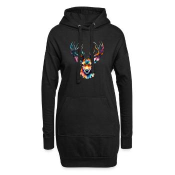 Hirsch - Hoodie-Kleid - Schwarz - Vorne