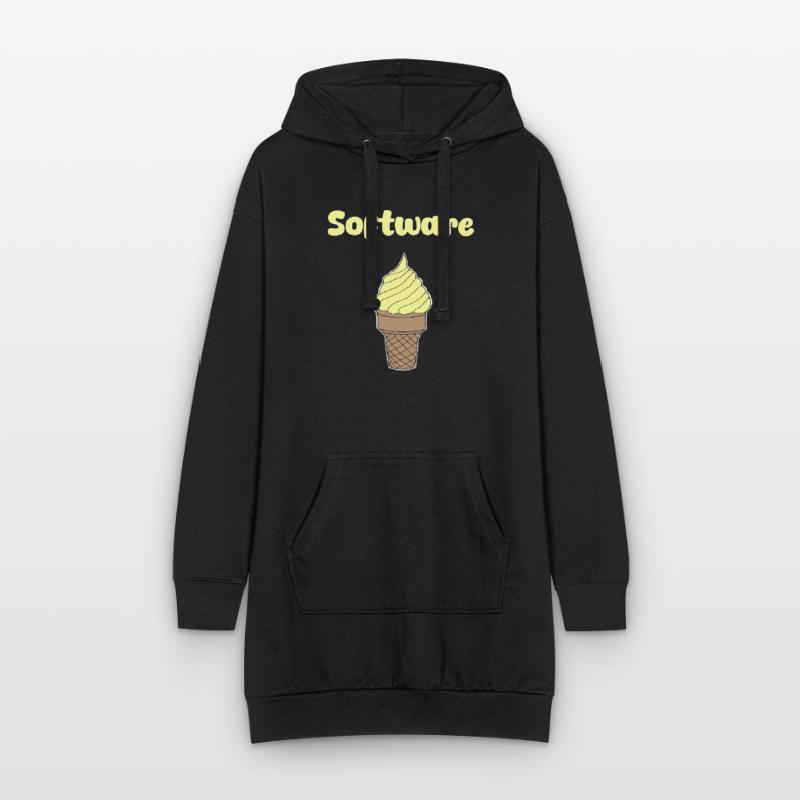 Software Eis Vanille Hoodie-Kleid