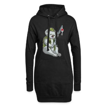 Pêche à la canne à pêche du pêcheur koala - Sweat-shirt à capuche long Femme - noir - Devant