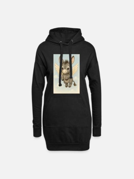 Fliegesel - Hoodie-Kleid - Schwarz