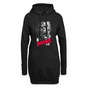 There are no brains - Hoodie-Kleid - Schwarz - Vorne